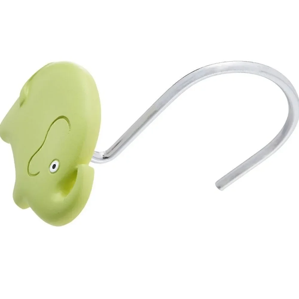 Kids Decor Zoo Animals Shower Curtain Hooks. 12 NIP